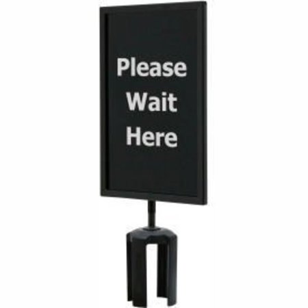 LAWRENCE METAL Queueway Acrylic Sign, Double Sided, "Please Wait Here", 7"Wx11"H, Black/White QWAYSIGN-7" X 11"-PLEASE WAIT HERE (ONE SIDE)